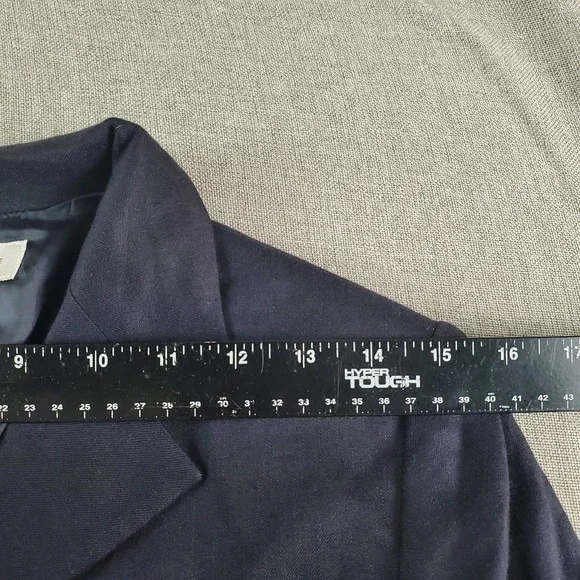 Sonia Speciale Blazer Womens 42 Dark Blue Flax Linen Blend Half Lined Italy - Picture 12 of 14